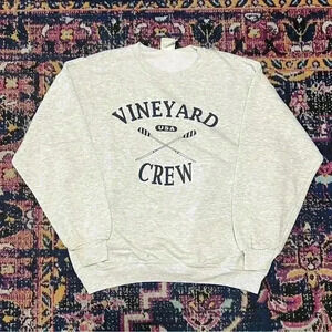 Vtg 90's‎ Lee’s Vineyard Crew Neck Sweatshirt Gray Large Made in USA Vintage